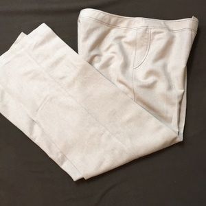 linen blend pants size 14 beige Harve Benard NWT zipper top stitching pockets